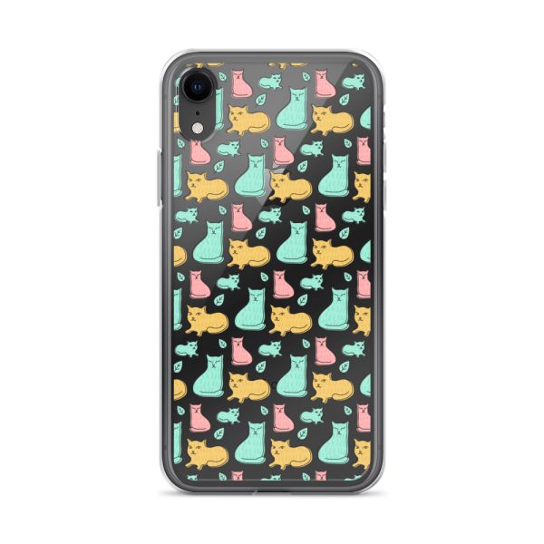 clear-case-for-iphone-iphone-xr-case-on-phone-6a1d6df615647.jpg Cat Cute Colorful iPhone Clear Case