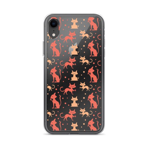 Cat Silhouettes Seamless iPhone Clear Case