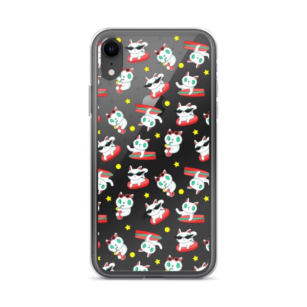 clear-case-for-iphone-iphone-xr-case-on-phone-6a1d6f6aa0927.jpg Cat Surfing iPhone Clear Case
