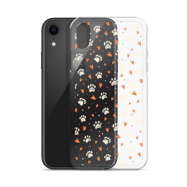 Paws Prints Hearts iPhone Clear Case