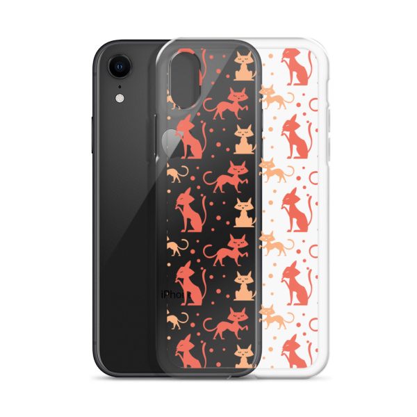 Cat Silhouettes Seamless iPhone Clear Case