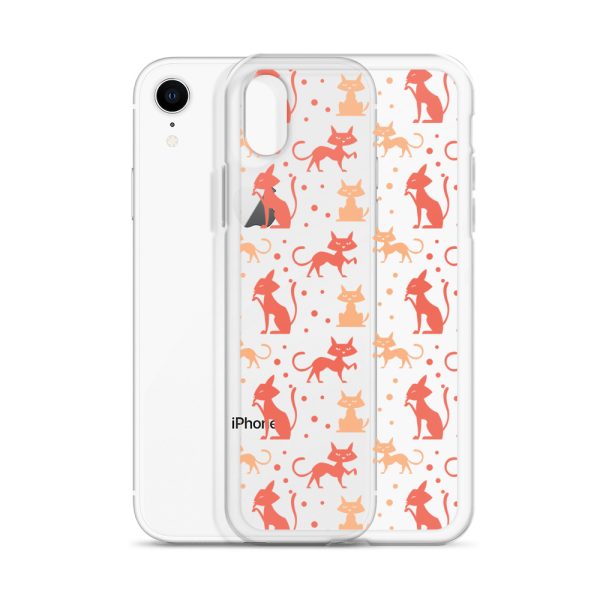 Cat Silhouettes Seamless iPhone Clear Case