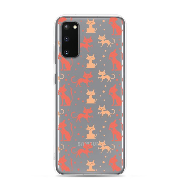 Cat Silhouettes Seamless Samsung Clear Case
