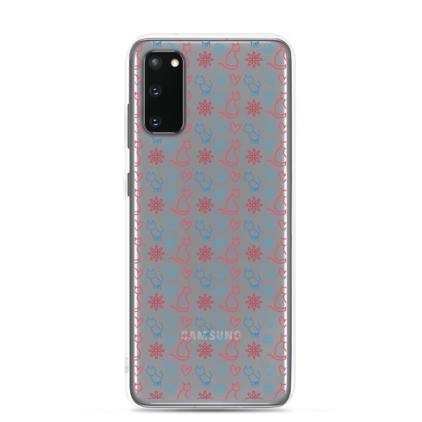 Cats and Flowers Doodle Samsung Clear Case