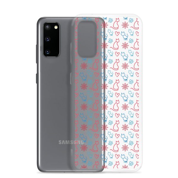 Cats and Flowers Doodle Samsung Clear Case
