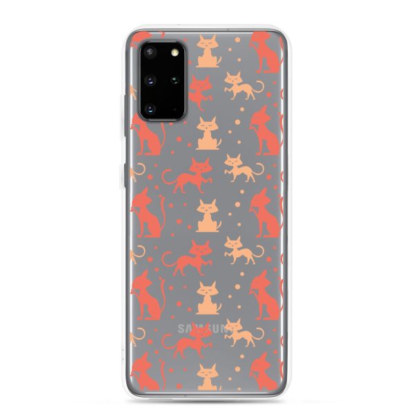 Cat Silhouettes Seamless Samsung Clear Case
