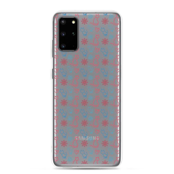 Cats and Flowers Doodle Samsung Clear Case