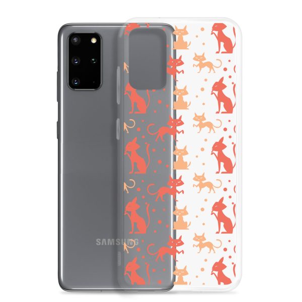 Cat Silhouettes Seamless Samsung Clear Case