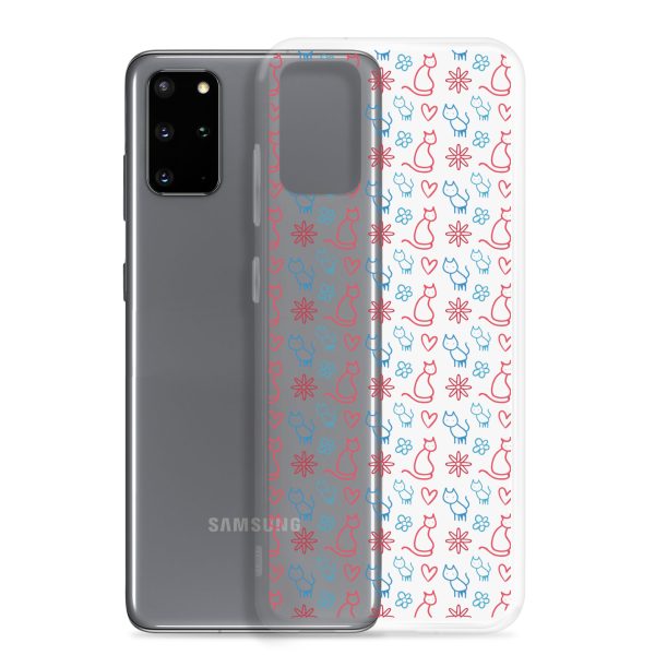 Cats and Flowers Doodle Samsung Clear Case