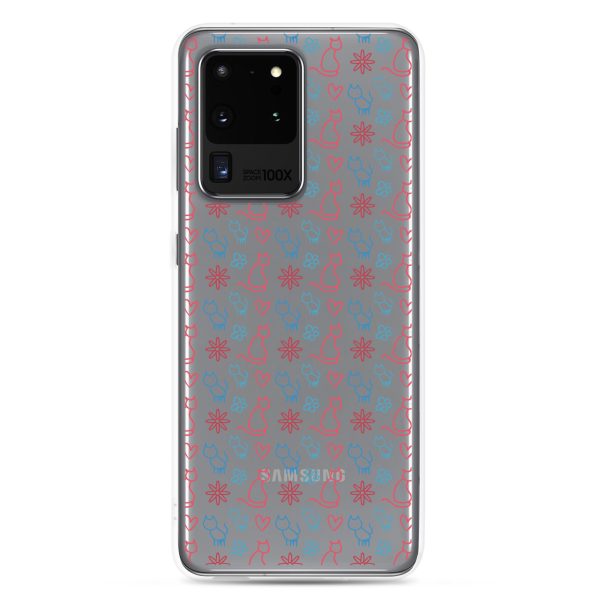 Cats and Flowers Doodle Samsung Clear Case