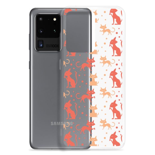 Cat Silhouettes Seamless Samsung Clear Case