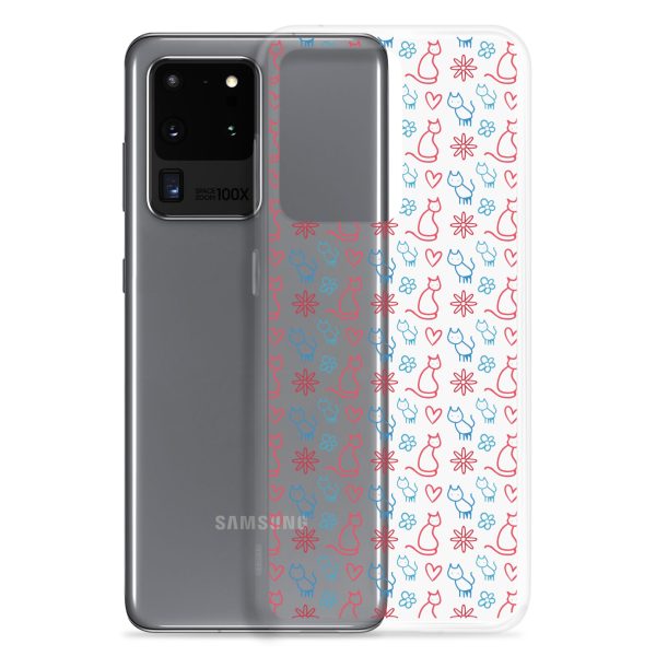 Cats and Flowers Doodle Samsung Clear Case