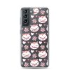 Cat Flowers and Hearts Samsung Clear Case