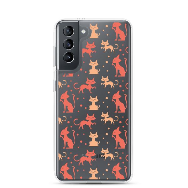 Cat Silhouettes Seamless Samsung Clear Case