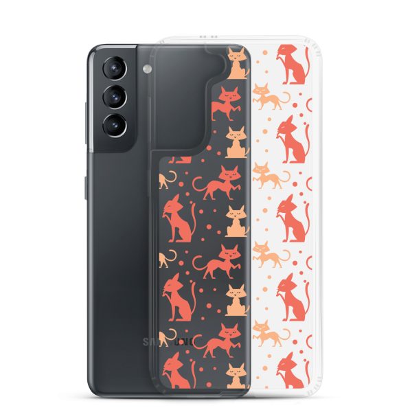 Cat Silhouettes Seamless Samsung Clear Case