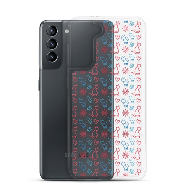 Cats and Flowers Doodle Samsung Clear Case