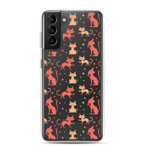 Cat Silhouettes Seamless Samsung Clear Case