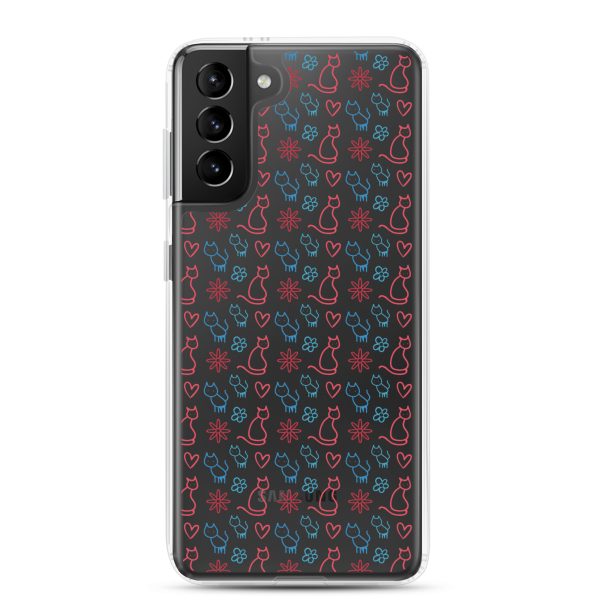 Cats and Flowers Doodle Samsung Clear Case