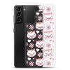Cat Flowers and Hearts Samsung Clear Case