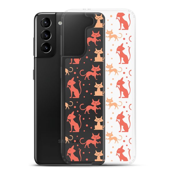 Cat Silhouettes Seamless Samsung Clear Case