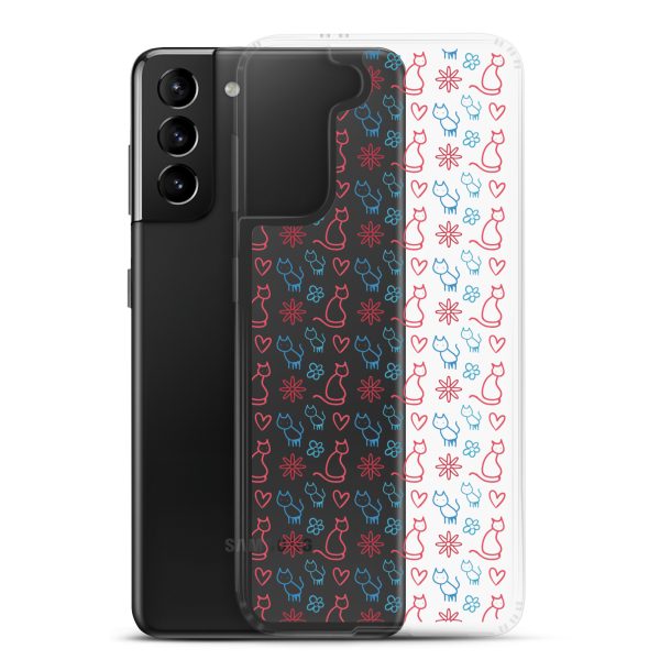 Cats and Flowers Doodle Samsung Clear Case