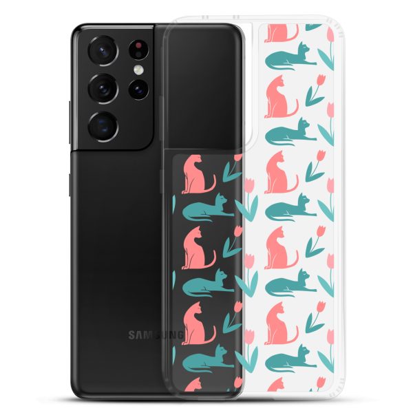 Cat Silhouettes Samsung Clear Case