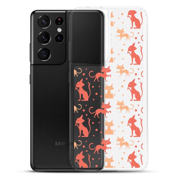 Cat Silhouettes Seamless Samsung Clear Case