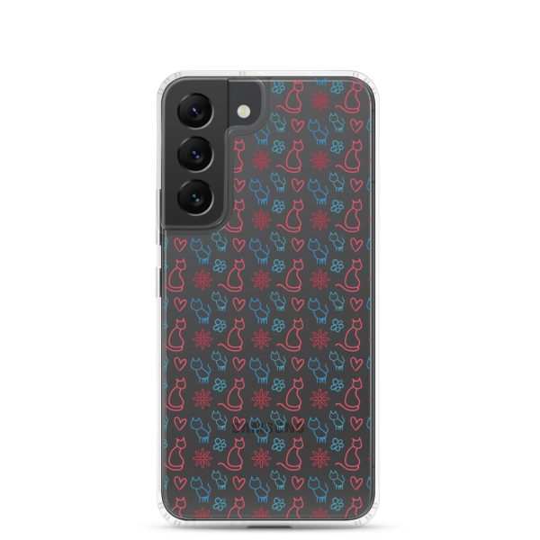 Cats and Flowers Doodle Samsung Clear Case