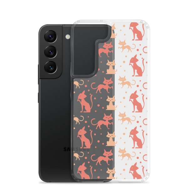 Cat Silhouettes Seamless Samsung Clear Case