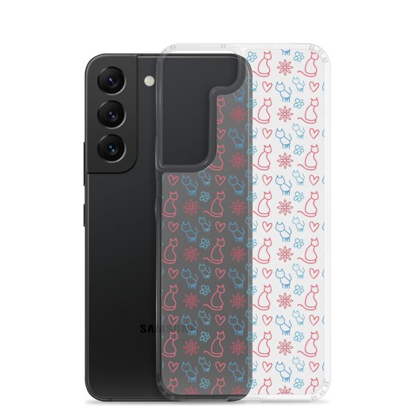 Cats and Flowers Doodle Samsung Clear Case