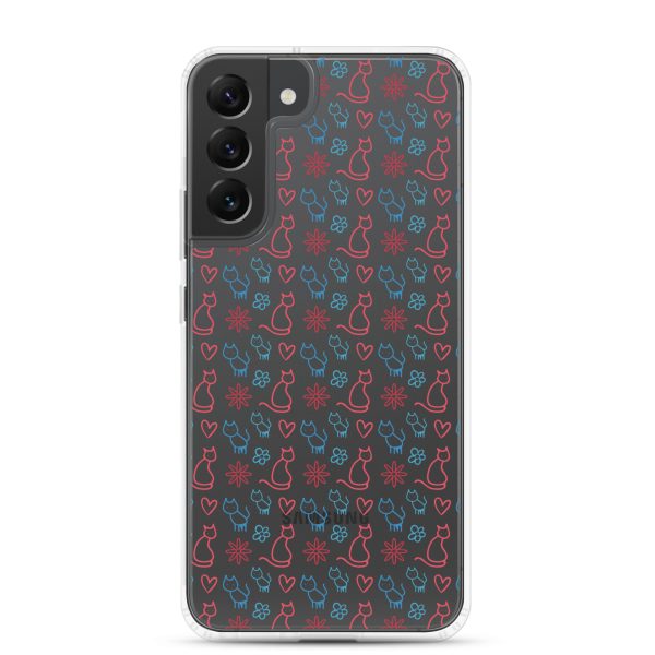 Cats and Flowers Doodle Samsung Clear Case