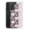 Cat Flowers and Hearts Samsung Clear Case