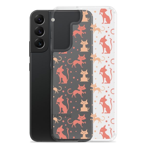 Cat Silhouettes Seamless Samsung Clear Case