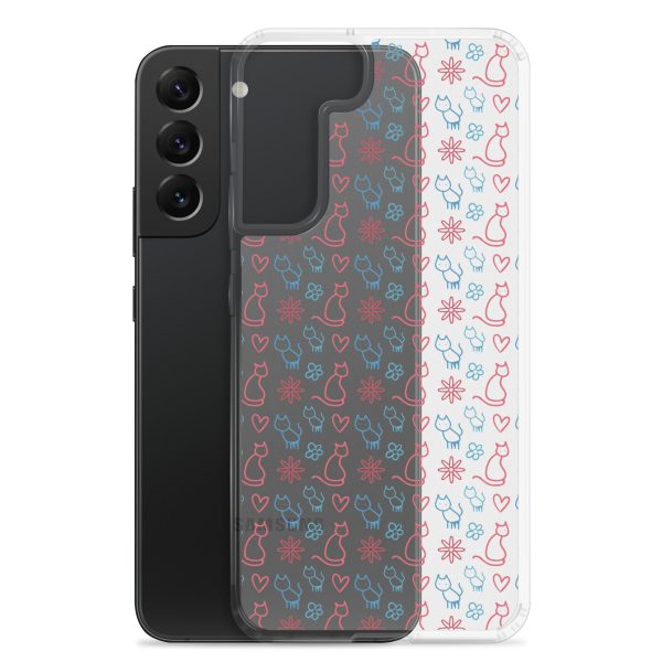 Cats and Flowers Doodle Samsung Clear Case