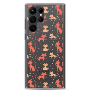 Cat Silhouettes Seamless Samsung Clear Case