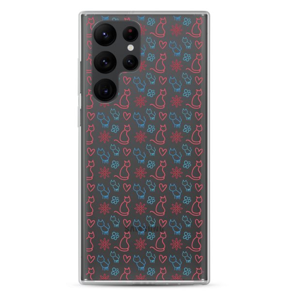 Cats and Flowers Doodle Samsung Clear Case