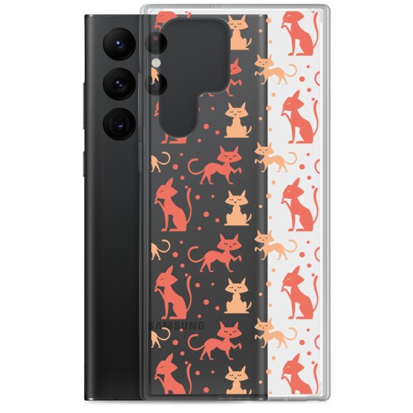 Cat Silhouettes Seamless Samsung Clear Case