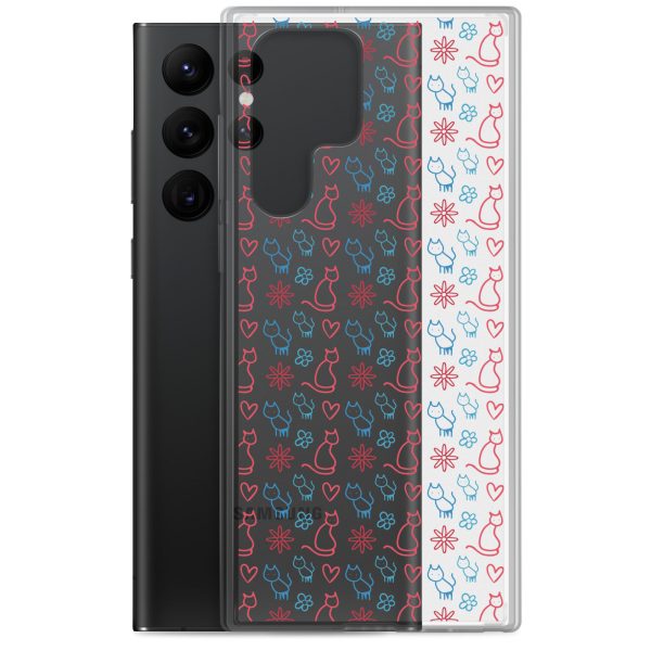Cats and Flowers Doodle Samsung Clear Case