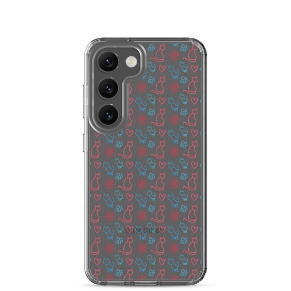 Cats and Flowers Doodle Samsung Clear Case