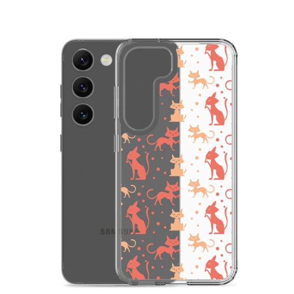 Cat Silhouettes Seamless Samsung Clear Case