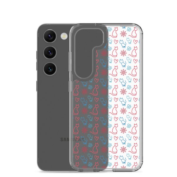 Cats and Flowers Doodle Samsung Clear Case