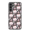 Cat Flowers and Hearts Samsung Clear Case