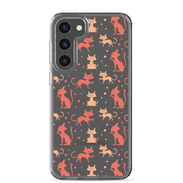 Cat Silhouettes Seamless Samsung Clear Case