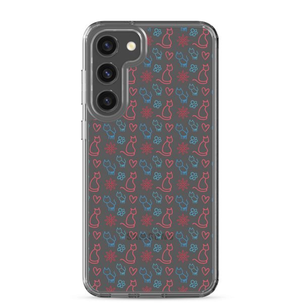 Cats and Flowers Doodle Samsung Clear Case