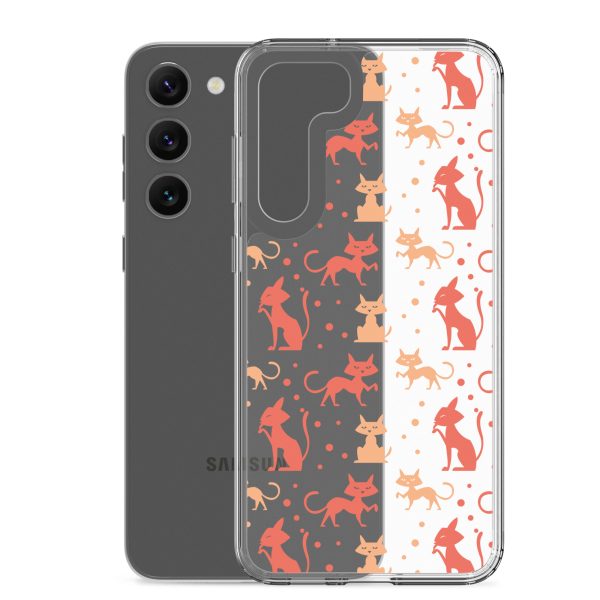 Cat Silhouettes Seamless Samsung Clear Case