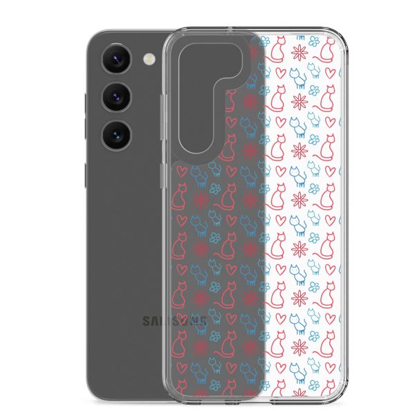 Cats and Flowers Doodle Samsung Clear Case