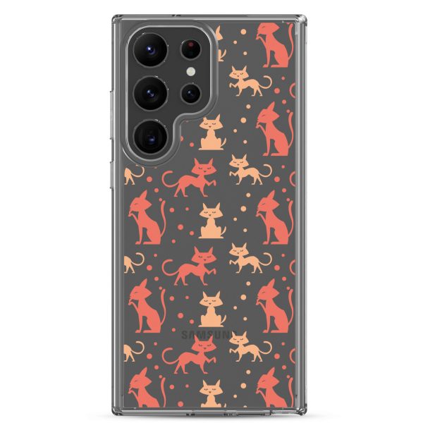 Cat Silhouettes Seamless Samsung Clear Case