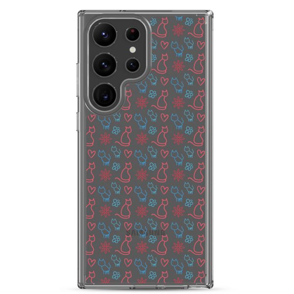 Cats and Flowers Doodle Samsung Clear Case