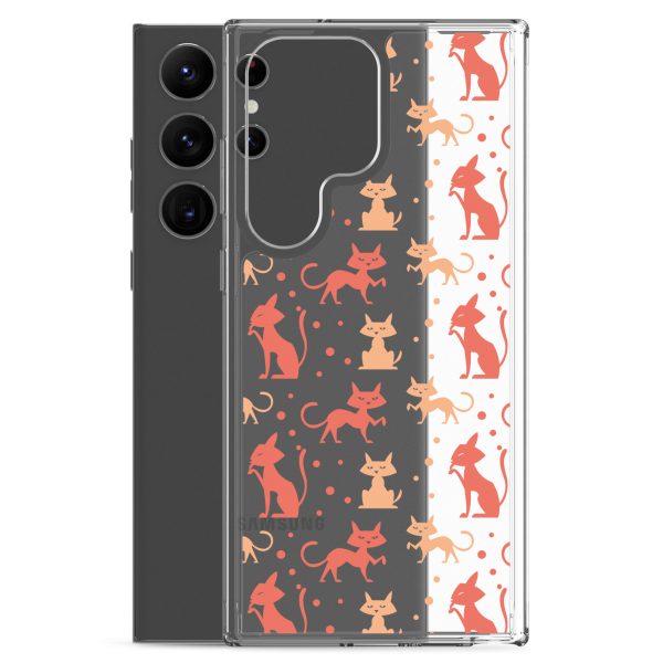 Cat Silhouettes Seamless Samsung Clear Case