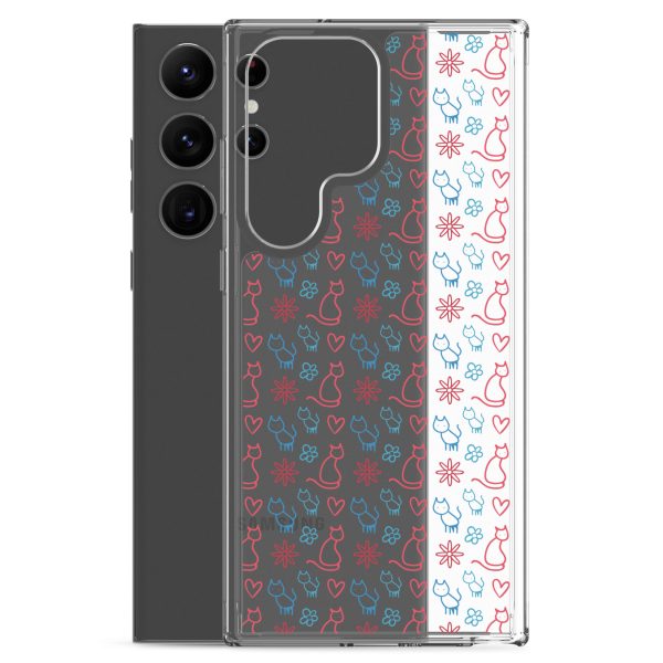 Cats and Flowers Doodle Samsung Clear Case